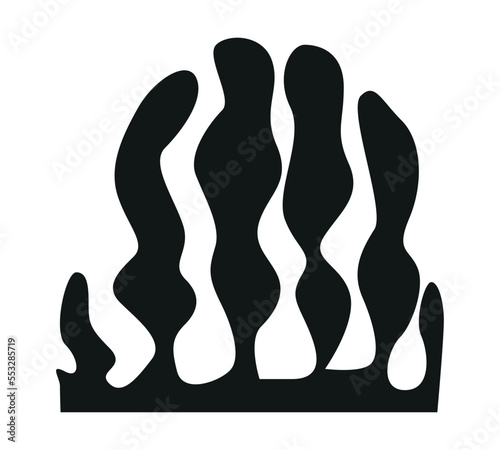 The silhouette of an algae or coral , an excellent design on a marine theme