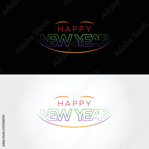 happy new year with neon colors