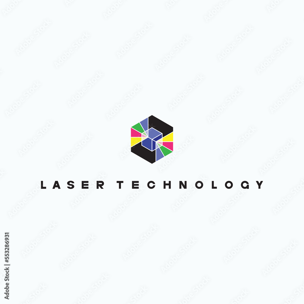 An illustration consisting of a schematic image of a prism through which light passes. Optics and laser technology
