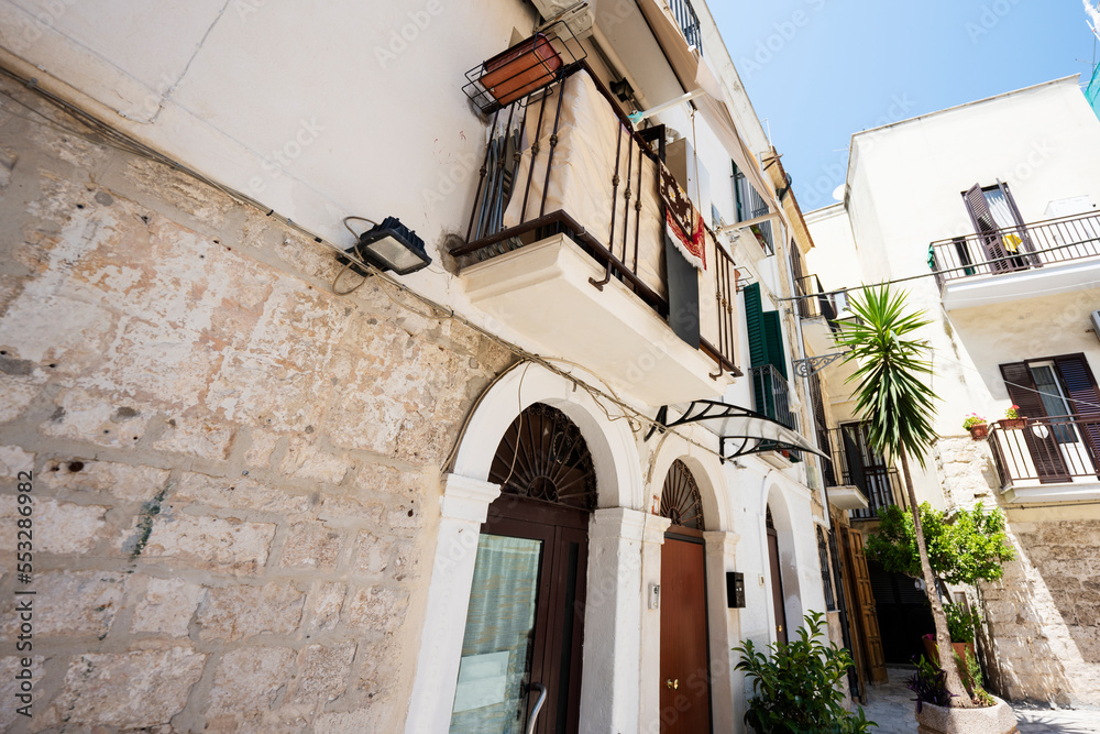 Street of old city Bari, Puglia, South Italy.