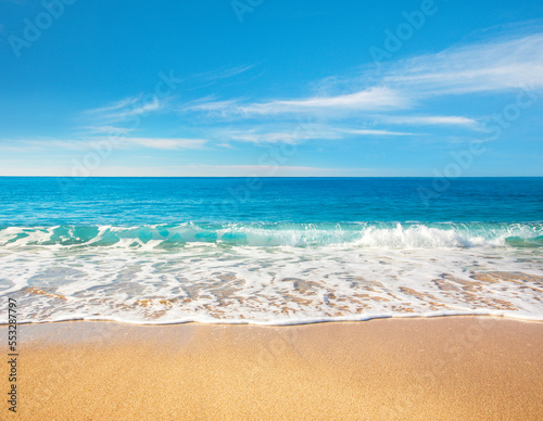 sandy beach and tropical sea © Alexander Ozerov