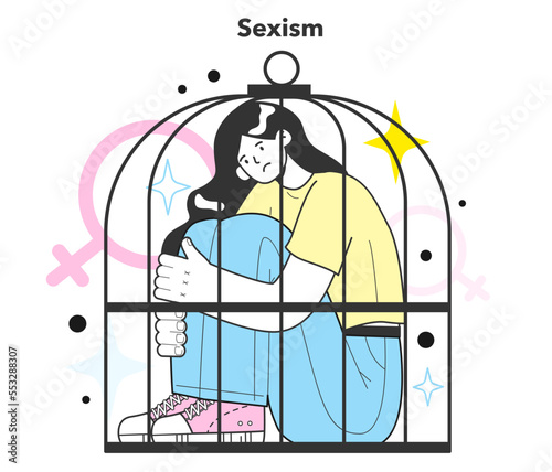 Gender inequality concept. Women social imparity problem. Bias and sexism i