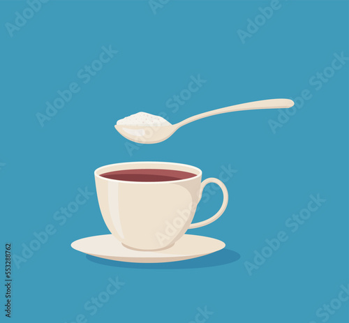 Cup of Thai tea with spoon isolated on white background.