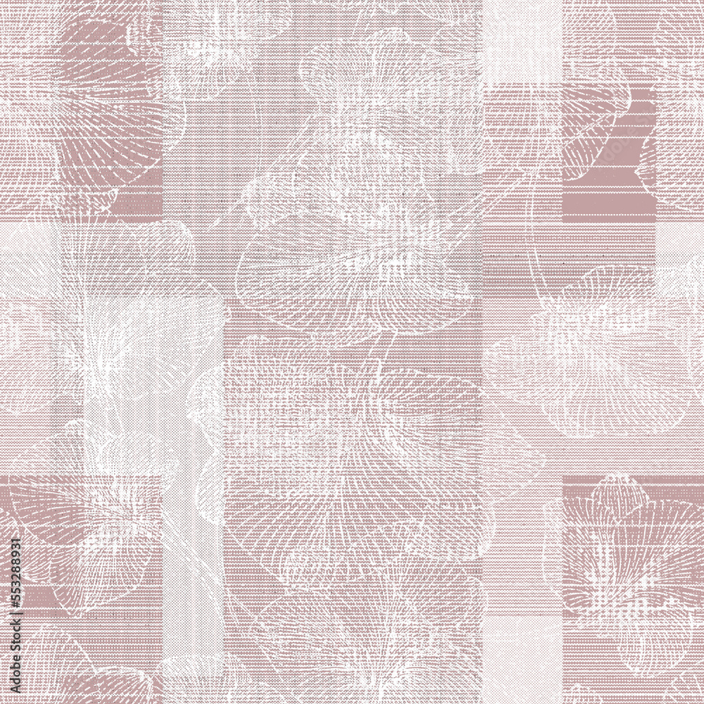 Geometry floral seamless paint abstract nordic style collage modern hand draw stains textures neutral colors digital print pattern design 
