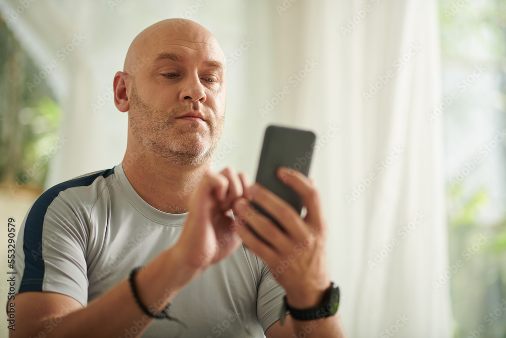 Man Answering Text Message Man Answering Text Message