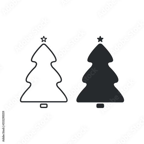 Christmas Tree Icon Design Vector, Simple Illustration