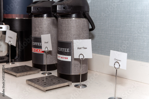 Bilde på lerret Beverage station has all the necessary caffeine drinks that the guest may need i