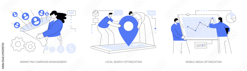 Sales and SEO digital strategy abstract concept vector illustrations. Sales and SEO digital strategy abstract concept vector illustrations.