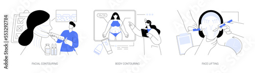 Beauty procedure abstract concept vector illustrations.
