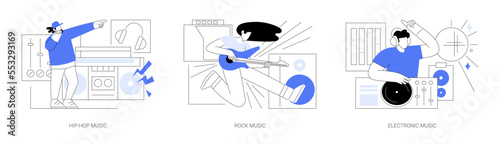 Music preference abstract concept vector illustrations.