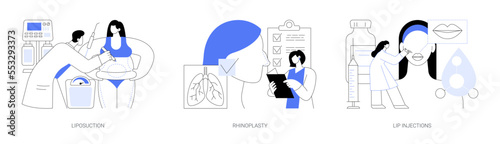 Beauty procedures abstract concept vector illustrations.