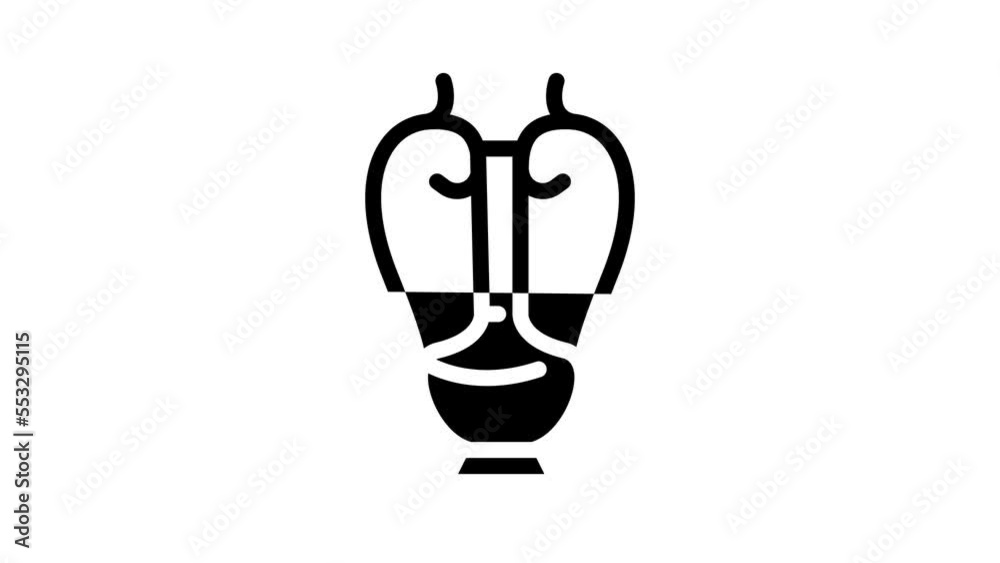 oriental ceramic jug line icon animation oriental ceramic jug line icon animation