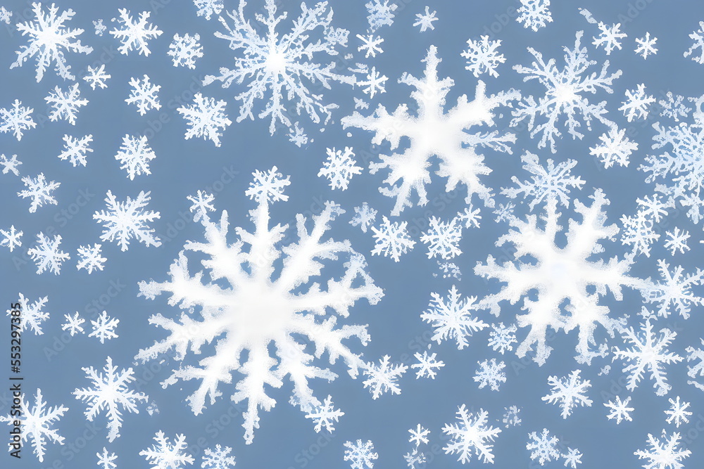 Illustration macro of snowflake in the minimalist style, generative ai Illustration macro of snowflake in the minimalist style, generative ai