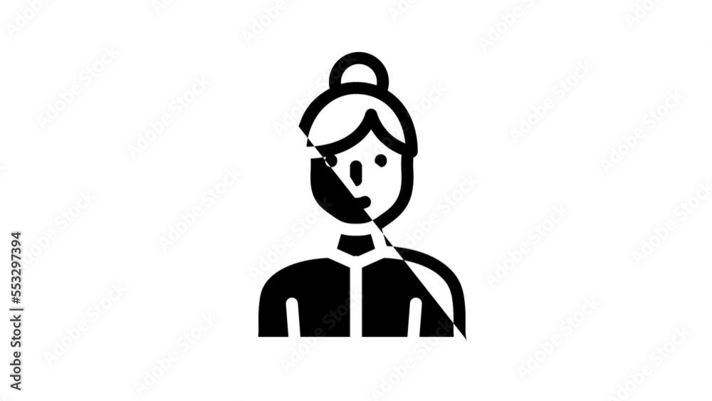 body positive woman line icon animation body positive woman line icon animation