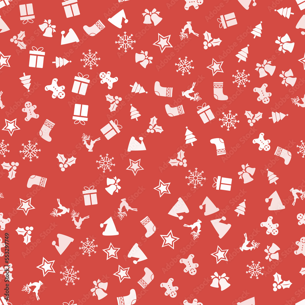 Seamless background with Xmas decorations. Vector Seamless background with Xmas decorations. Vector