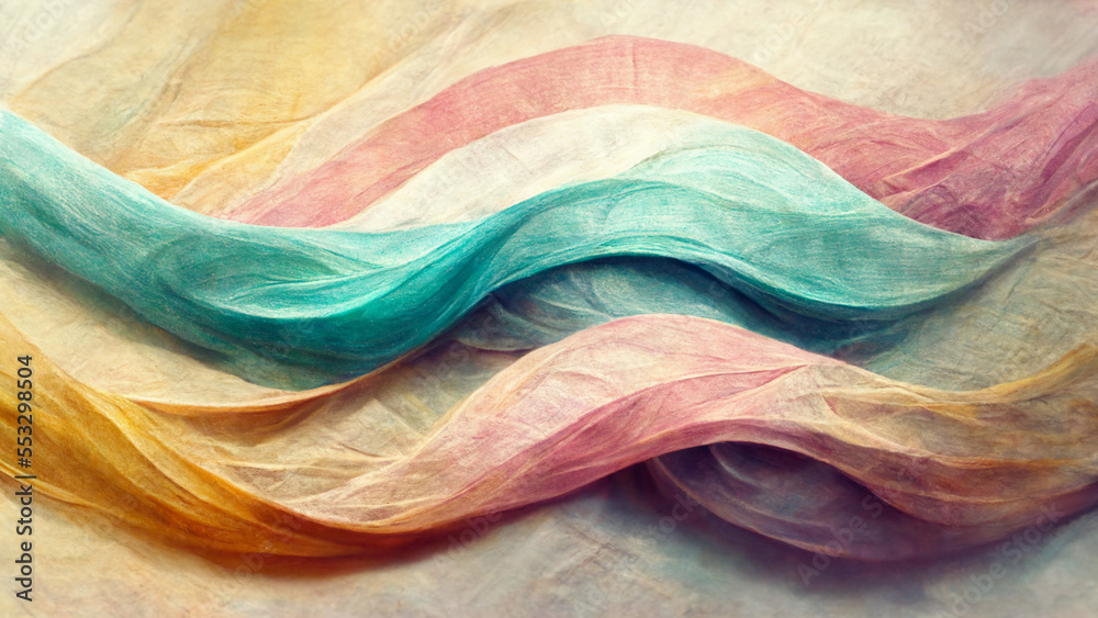 abstract smooth wavy background. pastel colored. AI generated