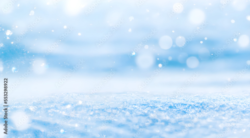 blue christmas background with snowflakes. Generative AI.
