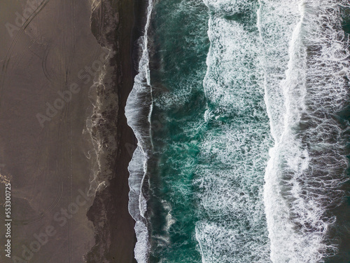 Photography Aerial shot of the pacific ocean at Pichilemu, Chile