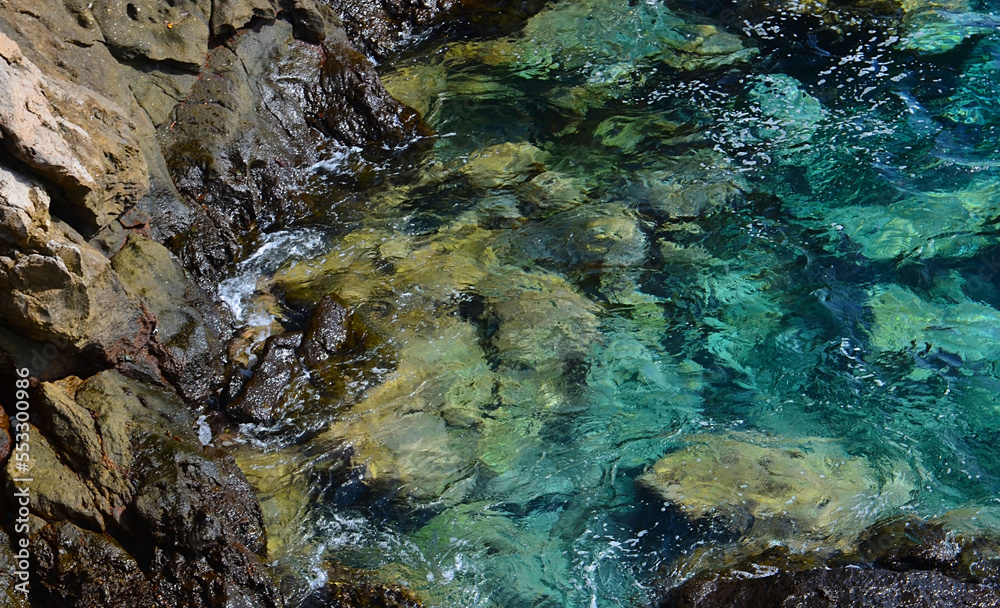 Abstract ocean water background. Sea water  texture.
Selective focus.