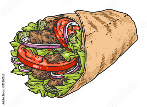 Burrito snack sticker colorful detailed