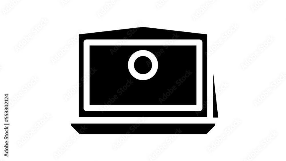 laptop digital computer line icon animation laptop digital computer line icon animation