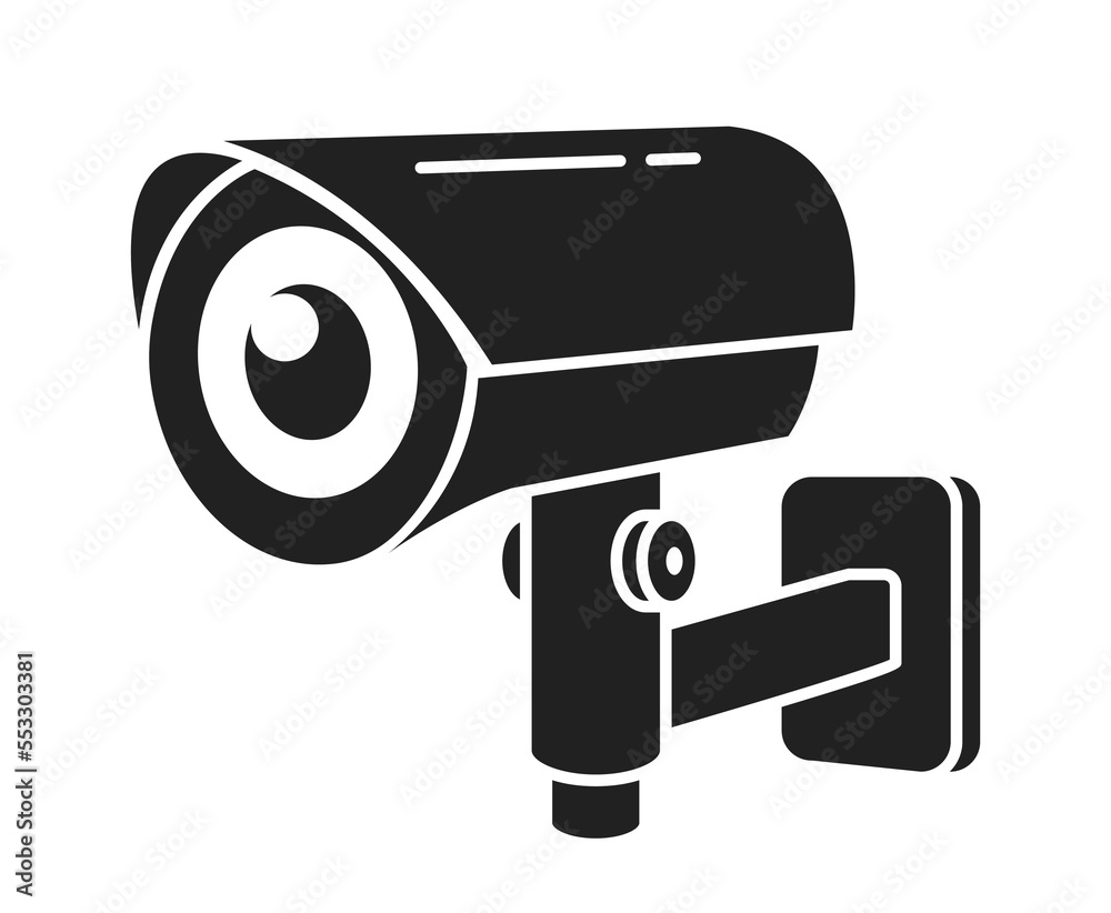 Cctv Camera Isolated Monochrome Icon on White Background. Security Electronic Device For Monitoring And Surveillance Cctv Camera Isolated Monochrome Icon on White Background. Security Electronic Device For Monitoring And Surveillance