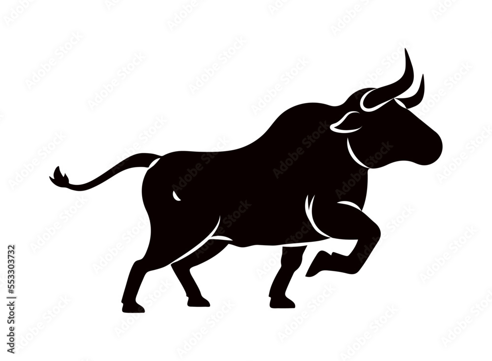 Obraz premium bull silhouette icon