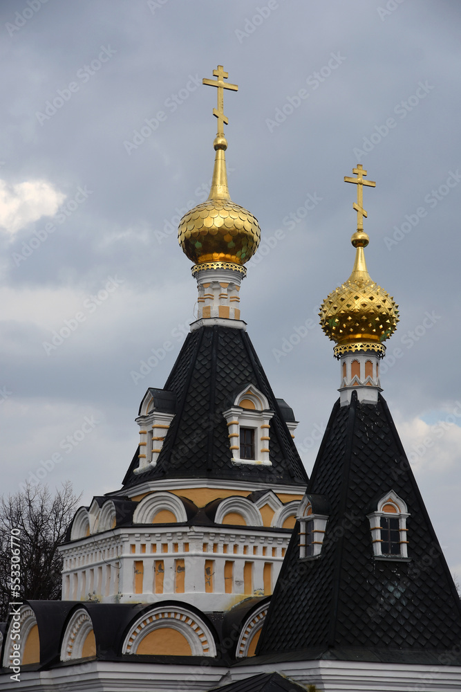 Kremlin in Dmitrov, old historical town in Moscow region, Russia. Color winter photo. Popular landmark.