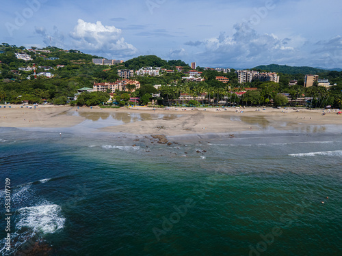 Beautiful aerial view of Tamarindo Beach and Town in Guanacaste Costa Rica photo