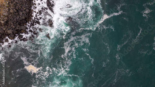 Aerial shot of the pacific ocean at Pichilemu, Chile © freedom_wanted
