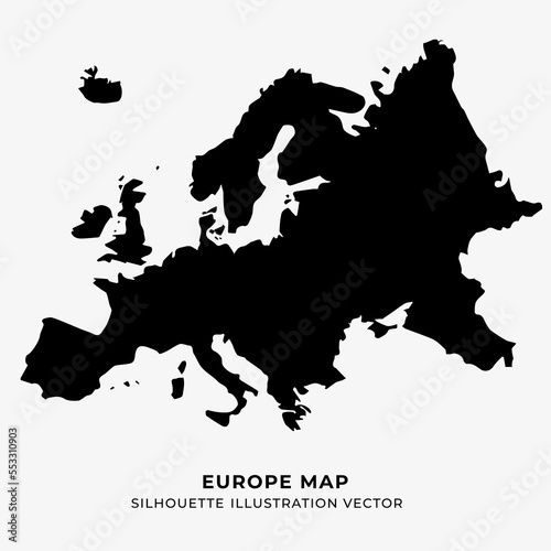 europe map silhouette illustration vector