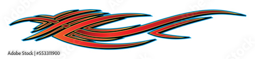 Sports car abstract tribal tattoo racing car body side sticker decoration. Eps 10 vector art image illustration. Side strip decal for car, auto, truck, boat, suv, motorcycle.