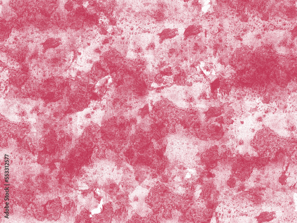 Fototapeta premium Digital illustration in color of the year 2023 viva magenta. Abstract mixing of colored liquid paints