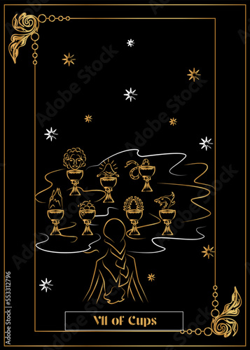 the illustration - card for tarot - VII of Cups.
