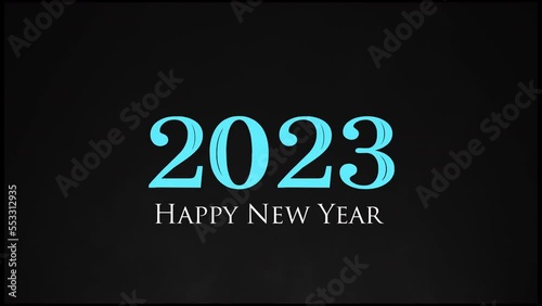 2023 Happy New Year Golden Text Typography in Animated Effect 4K Video