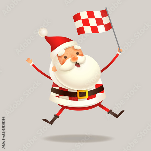 Santa Claus Croatian football fan - vector illustration isolated