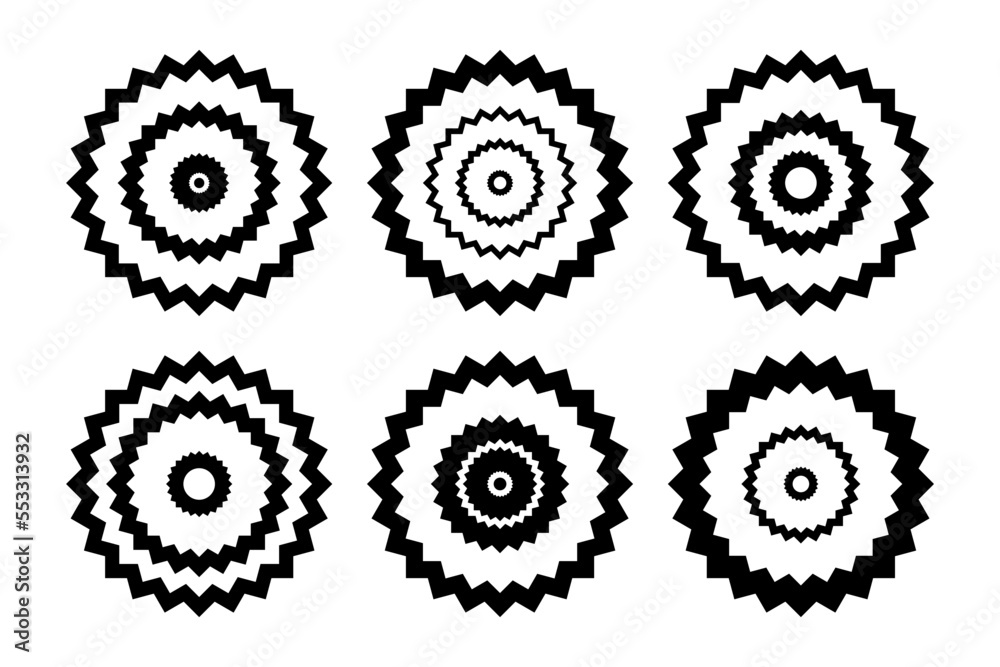 Abstract Decorative Geometric Round Design Elements Set. Abstract Decorative Geometric Round Design Elements Set.