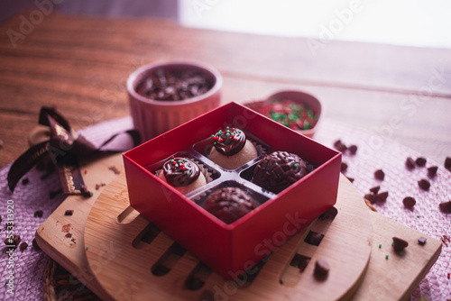 gift box with chocolate