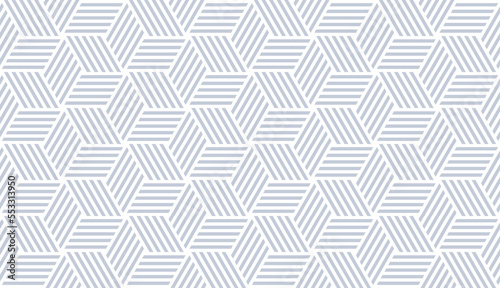 Fototapeta Naklejka Na Ścianę i Meble -  Seamless Geometric Op Art Pattern. 3D Illusion. White Textured Background.
