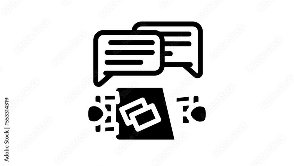 discussion customer testimonial line icon animation discussion customer testimonial line icon animation