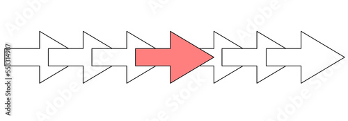 red arrow on white arrows