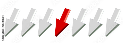 red and white arrow