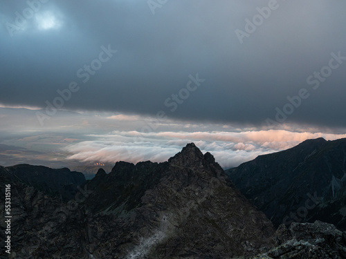 Cloud inversion in the High Tatras Slovakia