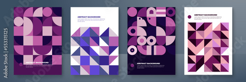 Trendy modern flat mosaic poster template