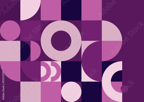 Abstract colorful flat mixed geometric mosaic template background with copy space for text. Vector illustration
