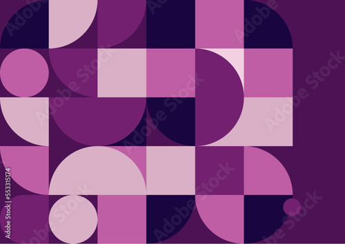 Abstract colorful flat mixed geometric mosaic template background with copy space for text. Vector illustration