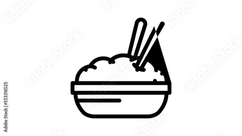 chinese food line icon animation photo