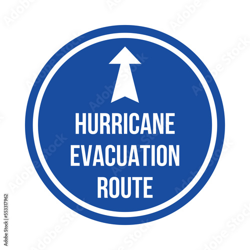 Hurricane evacuation route road sign