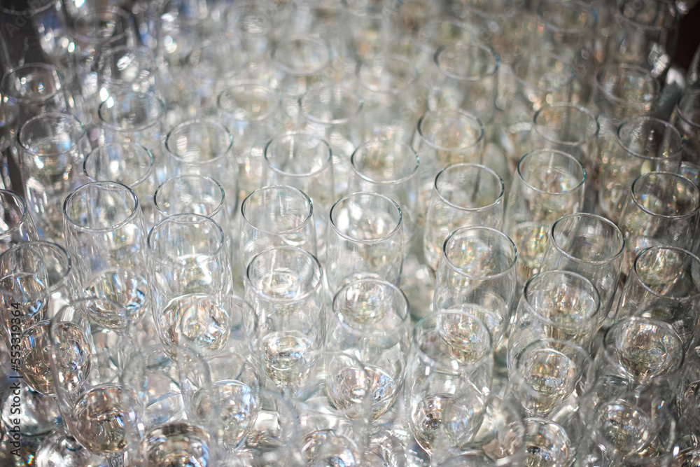 Empty wine glasses on an table Empty wine glasses on an table