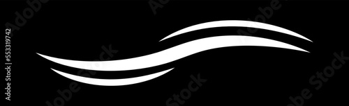 Water wave icon isolated on black background. Modern flat water wave icon for web site, ocean design template and logo. Creative abstract concept, vector illustration